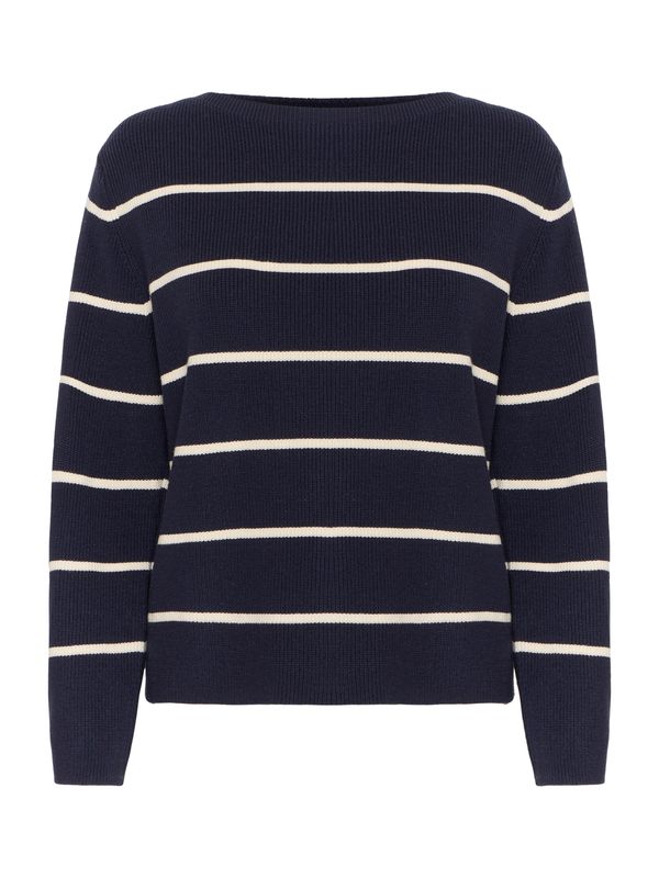 ICHI ICHI Pulover 'BOSTON'  noćno plava / prljavo bijela