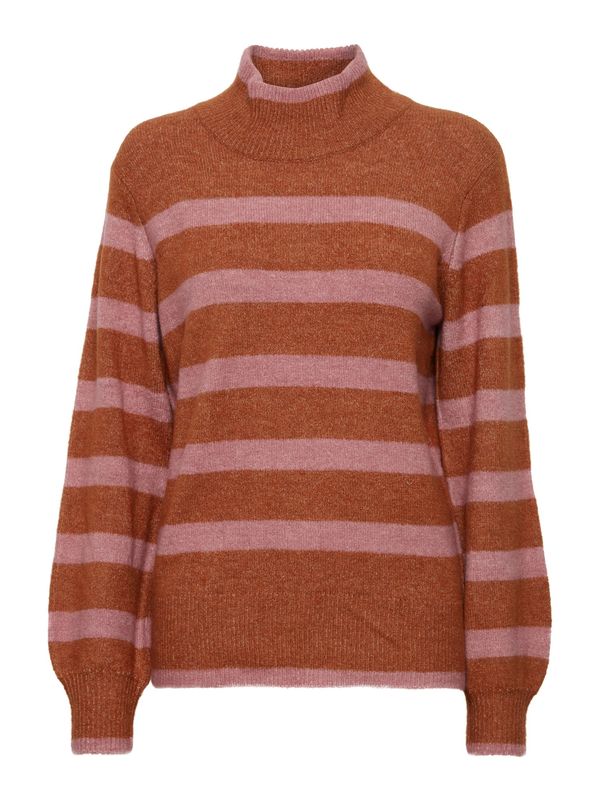 ICHI ICHI Pulover 'EDEN'  kestenjasto smeđa / prljavo roza