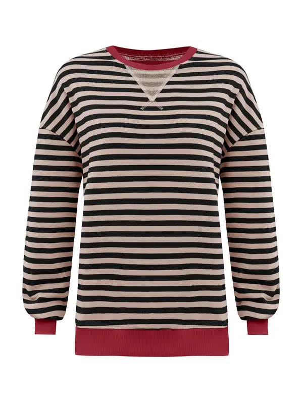 Imily Bela Imily Bela Sweater majica  bež / klasično crvena / crna