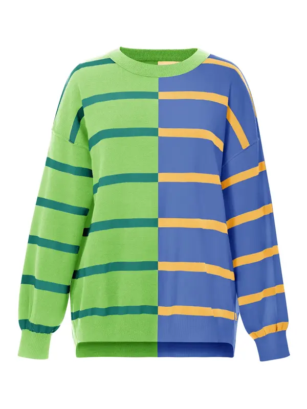 Imily Bela Imily Bela Sweater majica  plava / limun / zelena / tamno zelena