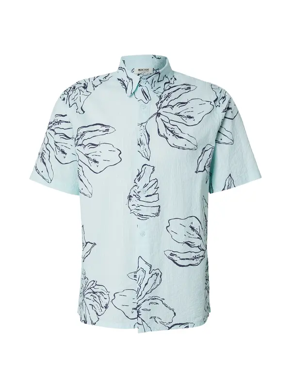 INDICODE JEANS INDICODE JEANS Košulja 'INGarden'  akvamarin / tamno plava