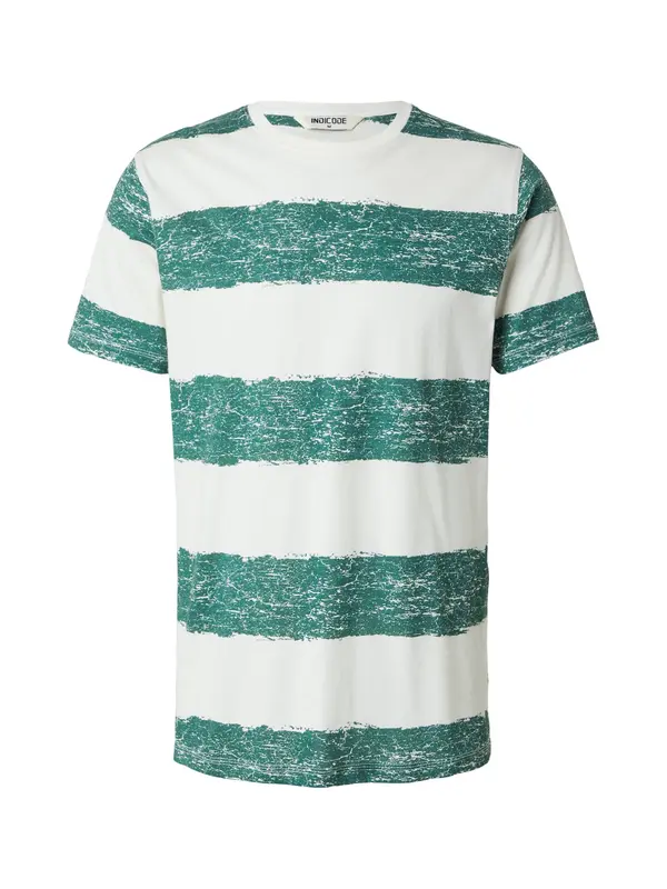 INDICODE JEANS INDICODE JEANS Majica 'Paint'  smaragdno zelena / bijela