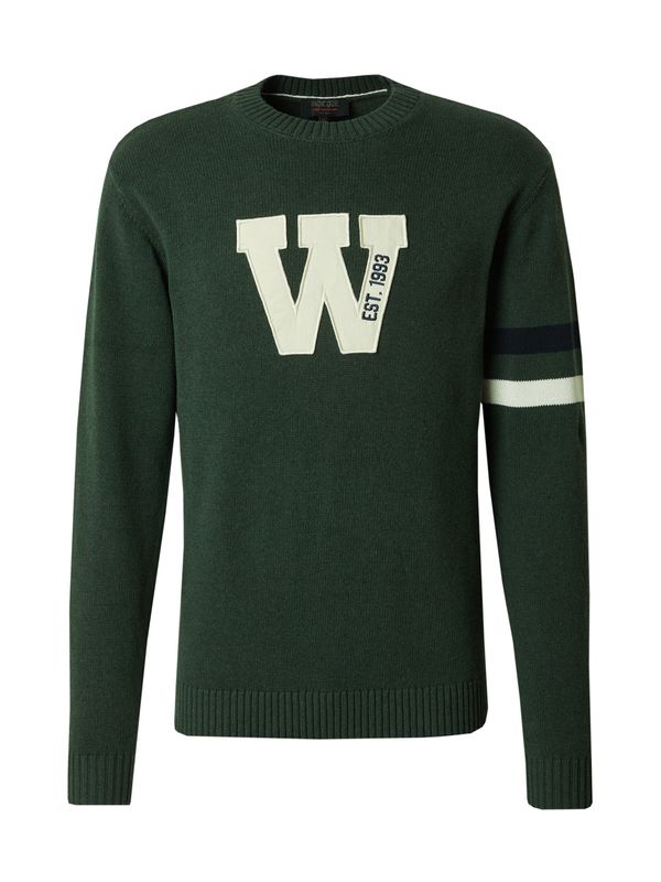 INDICODE JEANS INDICODE JEANS Pulover 'Carlo'  tamno zelena / bijela