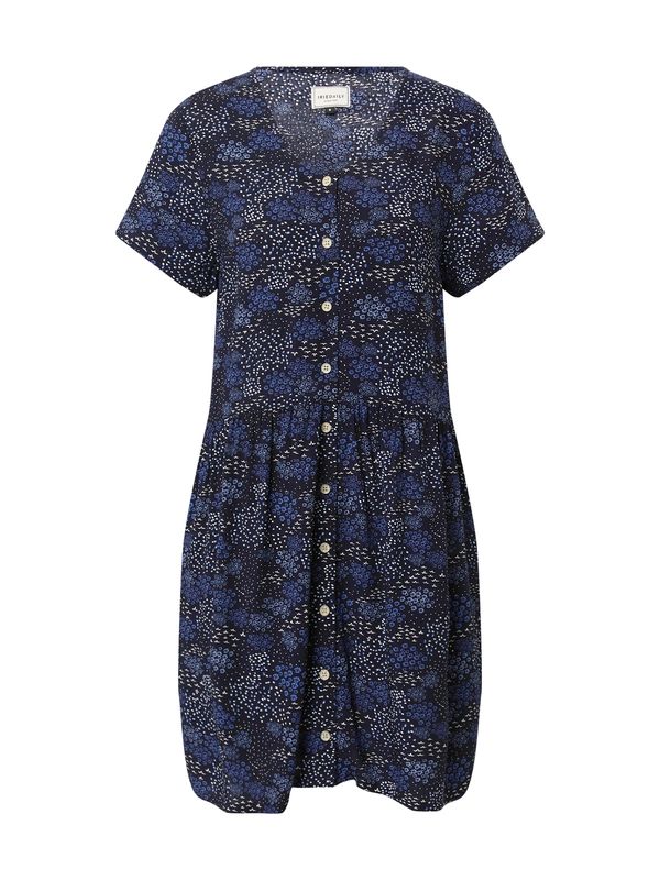 Iriedaily Iriedaily Košulja haljina 'Flowerbirds'  mornarsko plava / kraljevsko plava / bijela