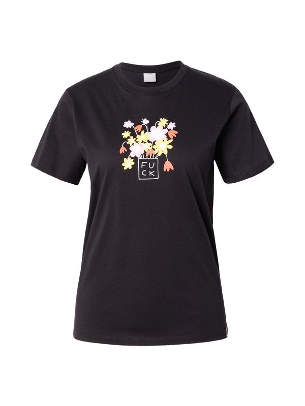 Iriedaily Iriedaily Majica 'Flowerie'  zlatno žuta / roza / crna / bijela