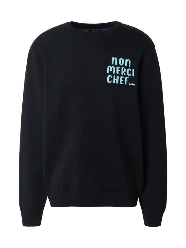 Iriedaily Iriedaily Pulover 'Non Merci Chef'  tirkiz / crna
