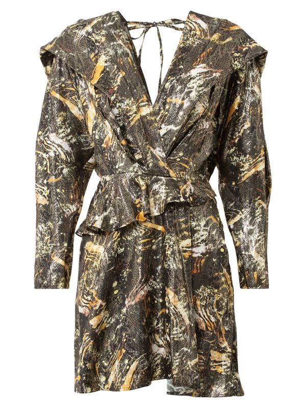 IRO IRO Haljina 'KANTER'  zlatno žuta / crna / bijela