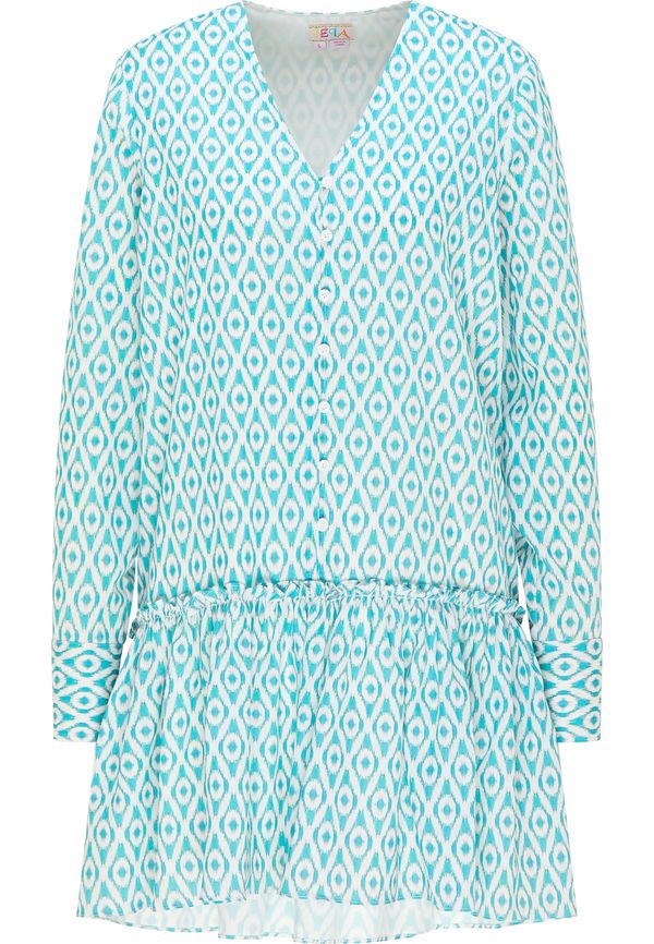 IZIA IZIA Košulja haljina  tirkiz / bijela