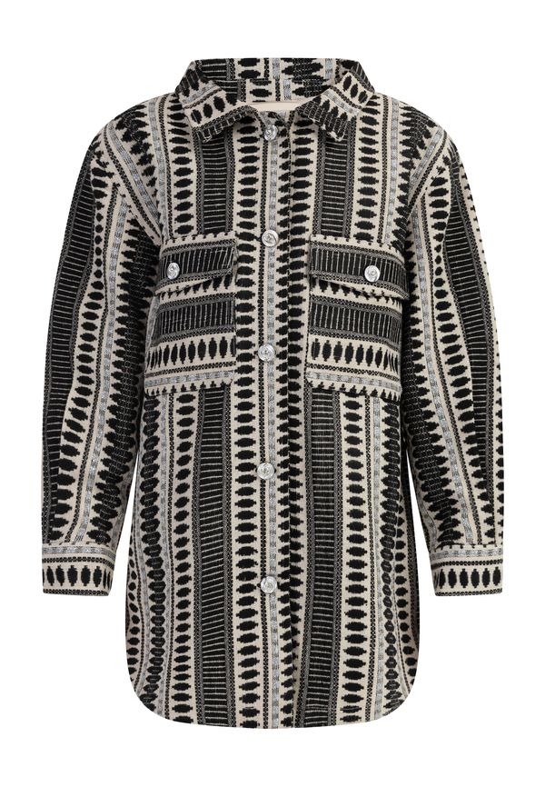 IZIA IZIA Prijelazna jakna  crna / srebro / vuneno bijela
