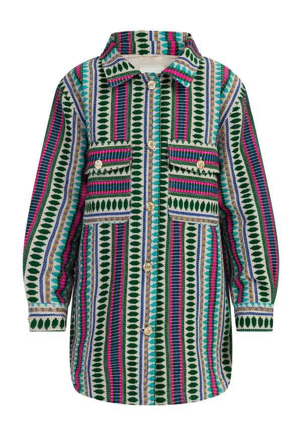 IZIA IZIA Prijelazna jakna  tirkiz / tamno zelena / roza / vuneno bijela