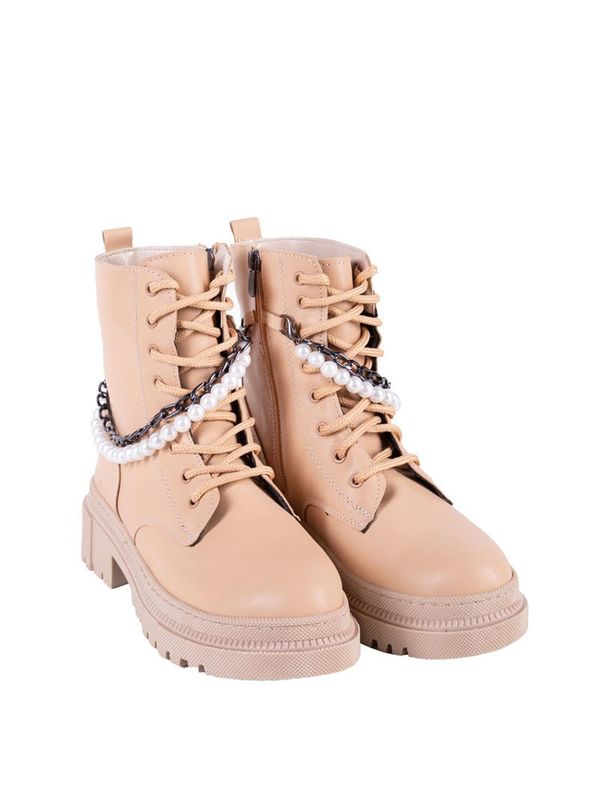 Jacey Quinn Jacey Quinn Gležnjače na vezanje  bež