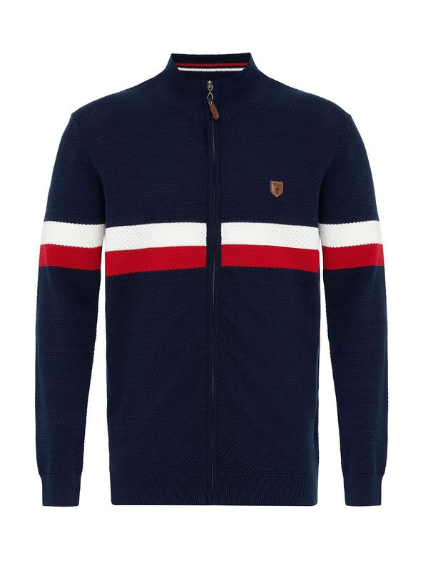 Jacey Quinn Jacey Quinn Kardigan 'Castiel'  morsko plava / vatreno crvena / bijela