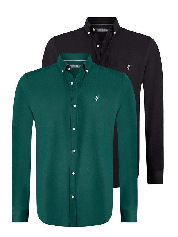 Jacey Quinn Jacey Quinn Košulja 'Oxford'  tamno zelena / crna