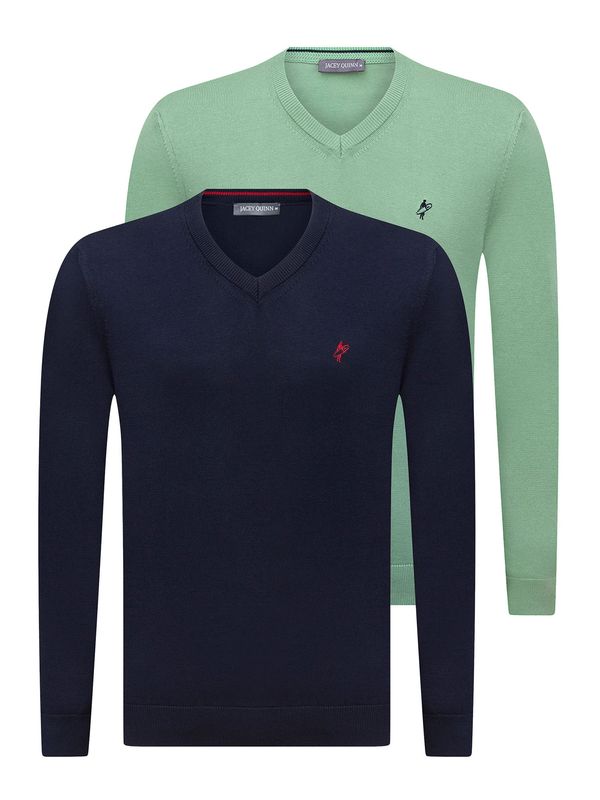 Jacey Quinn Jacey Quinn Pulover  noćno plava / svijetlosmeđa / svijetlozelena