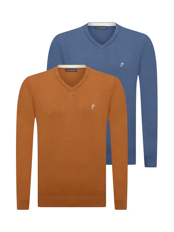 Jacey Quinn Jacey Quinn Pulover  plava / hrđavo smeđa / bijela