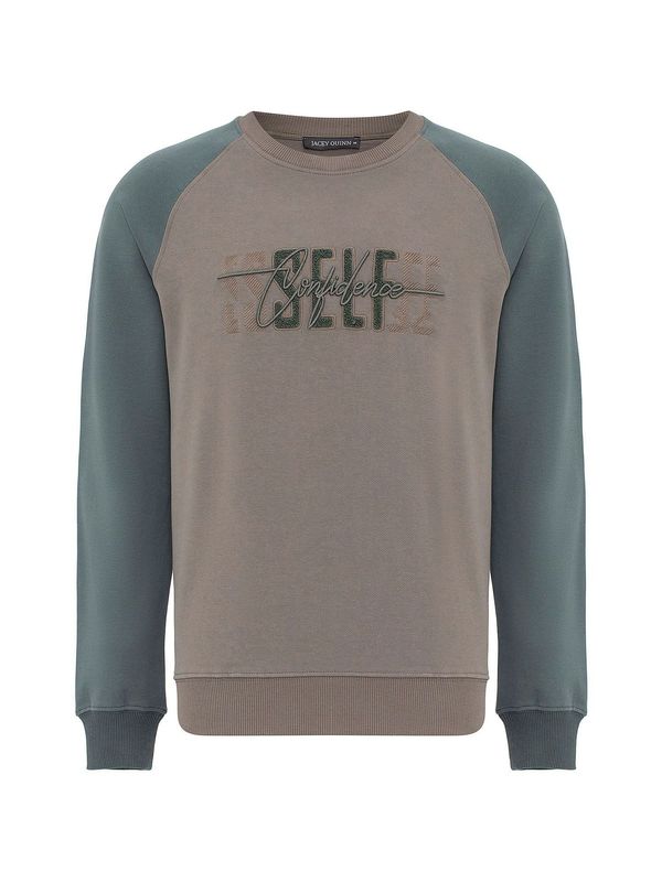 Jacey Quinn Jacey Quinn Sweater majica 'Arturo'  kaki / smaragdno zelena