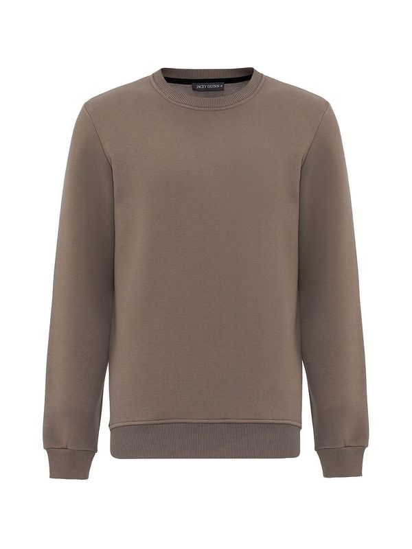 Jacey Quinn Jacey Quinn Sweater majica 'Edrick'  maslinasta / hrđavo crvena / crna / bijela