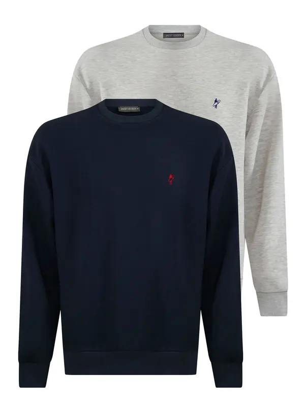 Jacey Quinn Jacey Quinn Sweater majica  mornarsko plava / siva / crvena