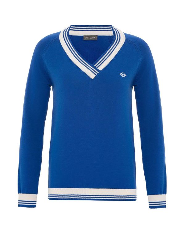 Jacey Quinn Jacey Quinn Sweater majica 'Sergio'  kraljevsko plava / bijela