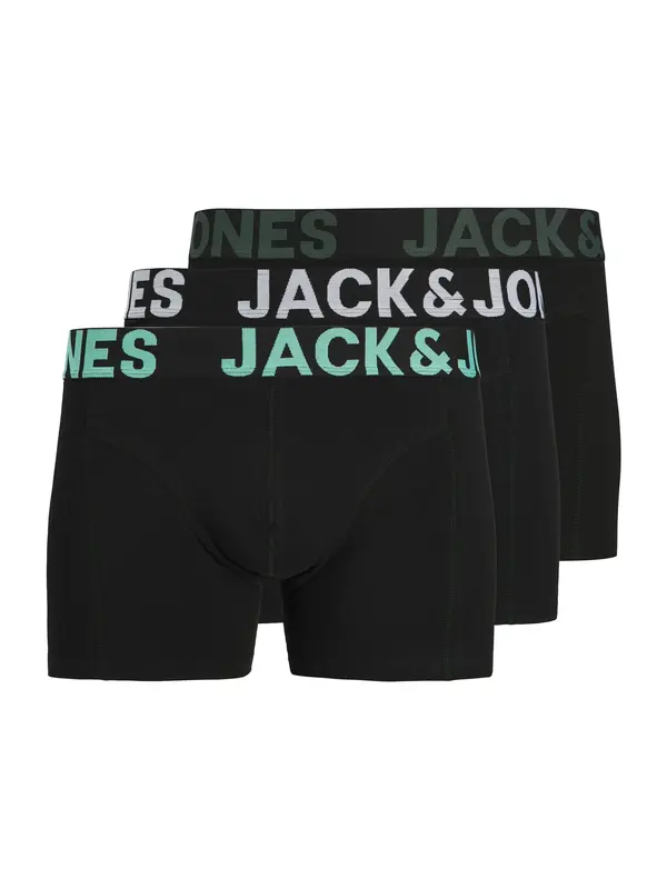 JACK & JONES JACK & JONES Bokserice 'JACELIAS'  tamno zelena / crna / bijela