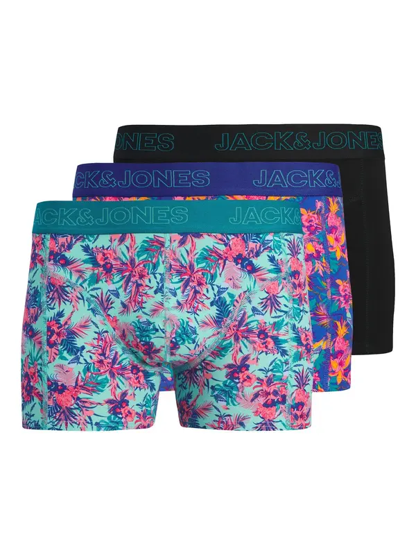 JACK & JONES JACK & JONES Bokserice 'JACEXOTIC LEAVES'  plava / menta / svijetloroza / crna
