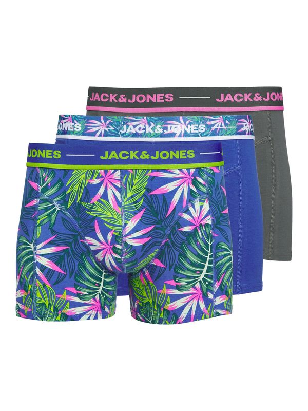 JACK & JONES JACK & JONES Bokserice 'JACPINK LEAVES'  kobalt plava / zelena / svijetloroza / bijela