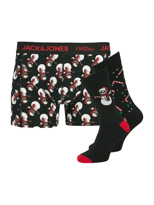 JACK & JONES JACK & JONES Bokserice 'JACSNOW SKULLS'  zelena / tamno crvena / crna / bijela