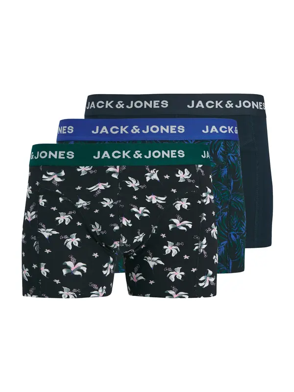JACK & JONES JACK & JONES Bokserice 'JACTODD FLOWER'  noćno plava / kraljevski zelena / crna / bijela
