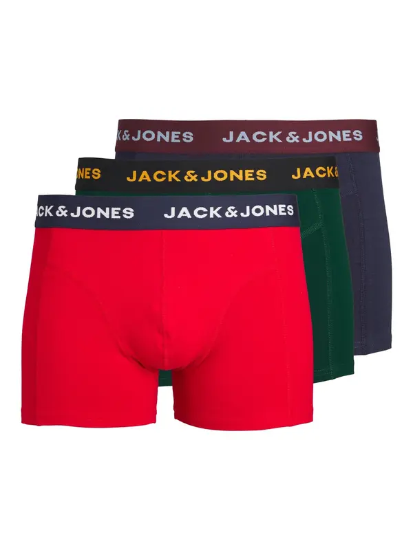 JACK & JONES JACK & JONES Bokserice 'JWHJAMES'  tamno plava / tamno zelena / svijetlo crvena / bijela