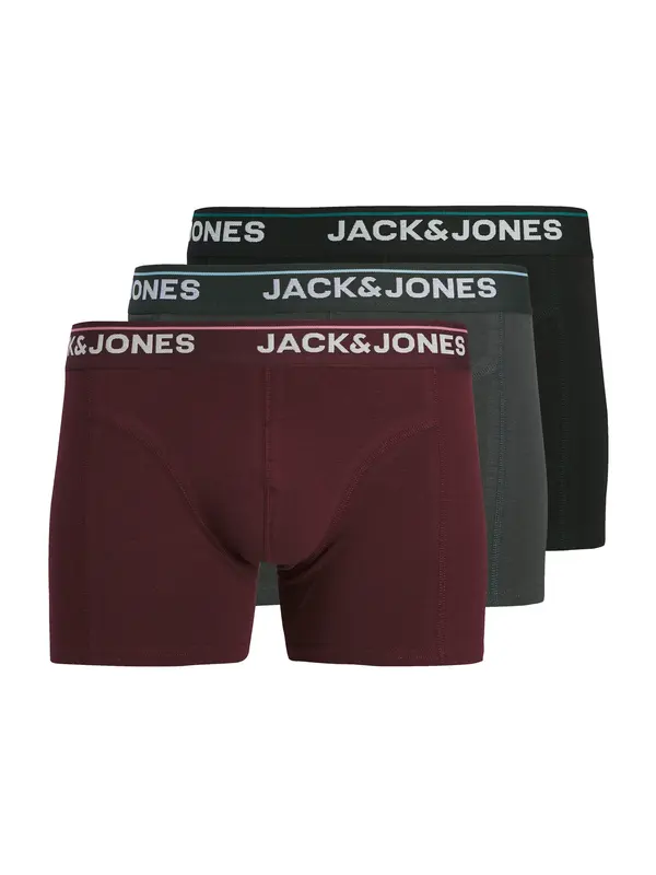JACK & JONES JACK & JONES Bokserice  siva / boja vina / crna