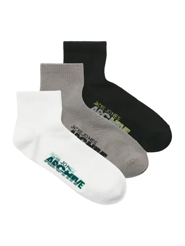 JACK & JONES JACK & JONES Čarape 'JACBRAT'  siva / kraljevski zelena / crna / bijela