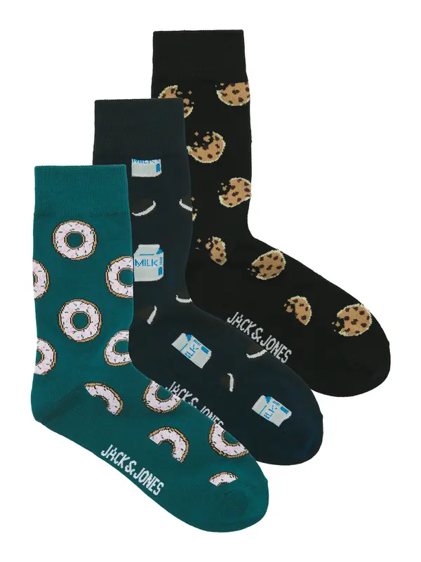 JACK & JONES JACK & JONES Čarape 'JACCOOKIES'  zelena / tamno zelena / crna