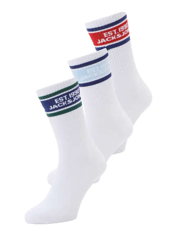 JACK & JONES JACK & JONES Čarape 'JACGREG'  pastelno plava / tamno plava / crvena / bijela