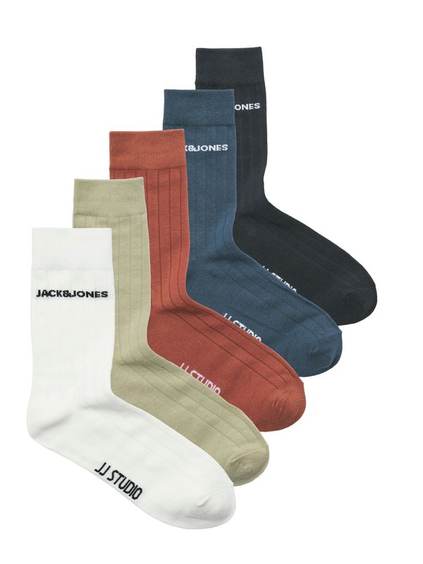JACK & JONES JACK & JONES Čarape 'JACJJSTUDIO'  bež / plava / ciglasto crvena / crna / bijela
