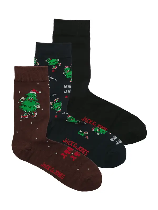 JACK & JONES JACK & JONES Čarape 'JACJOLLY XMAS TREE'  morsko plava / zelena / ciklama / crna