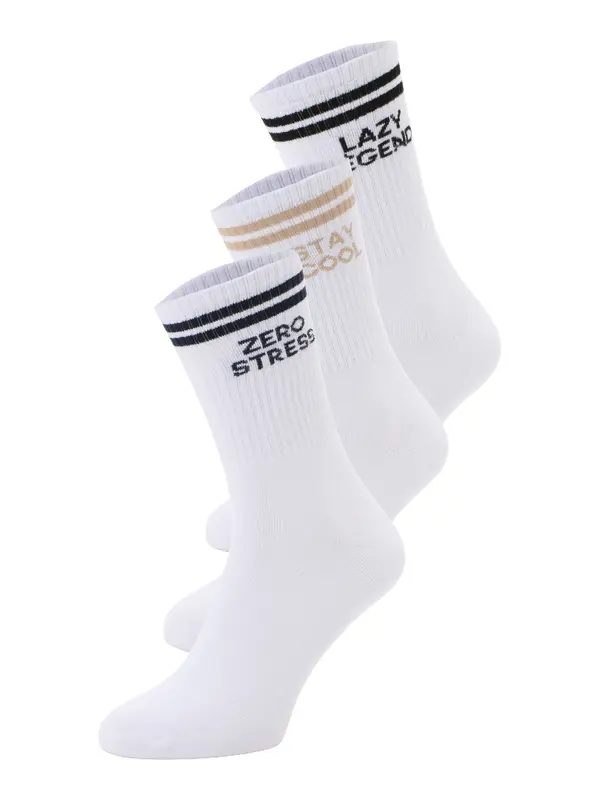 JACK & JONES JACK & JONES Čarape 'JACOLLIE'  sivkasto bež / crna / bijela
