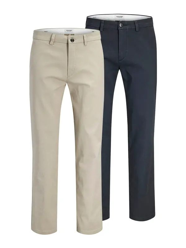 JACK & JONES JACK & JONES Chino hlače 'JPSTOLLIE DYLAN'  bež / mornarsko plava