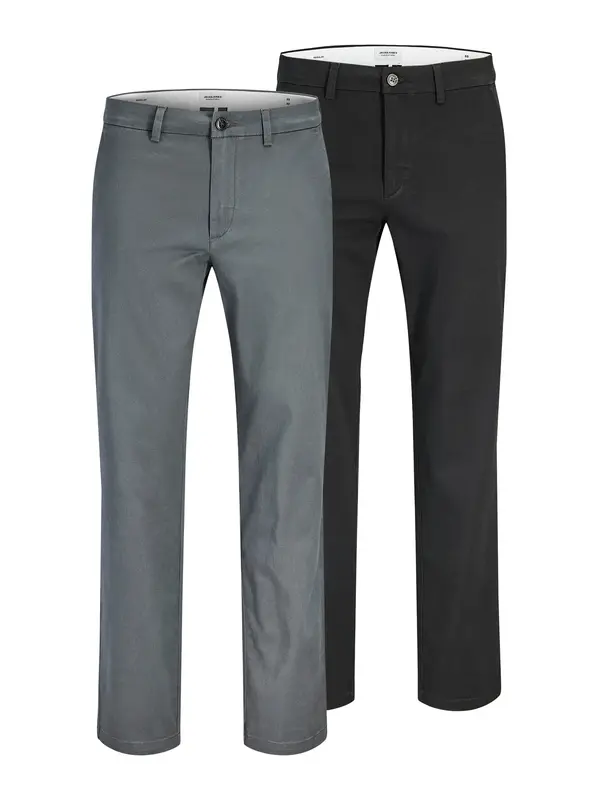 JACK & JONES JACK & JONES Chino hlače 'JPSTOLLIE DYLAN'  siva / crna