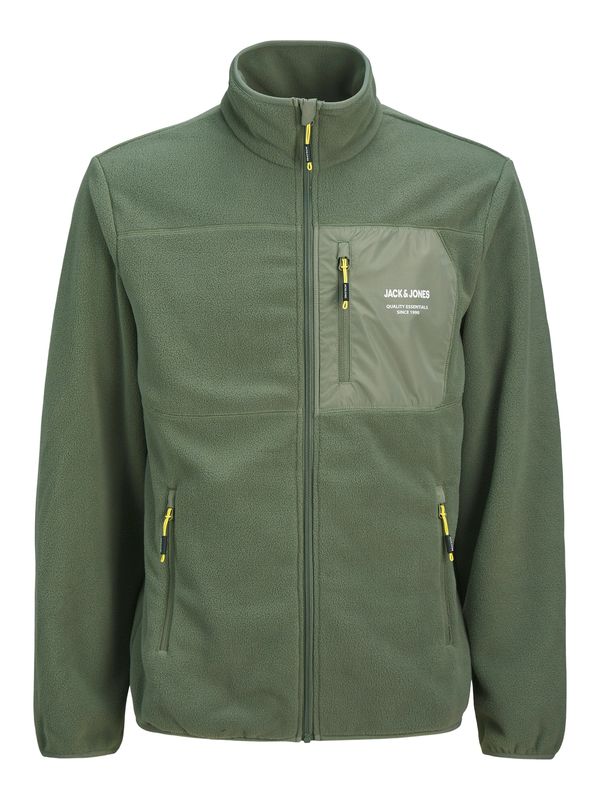 JACK & JONES JACK & JONES Flis jakna 'JJTHEO'  maslinasta / bijela