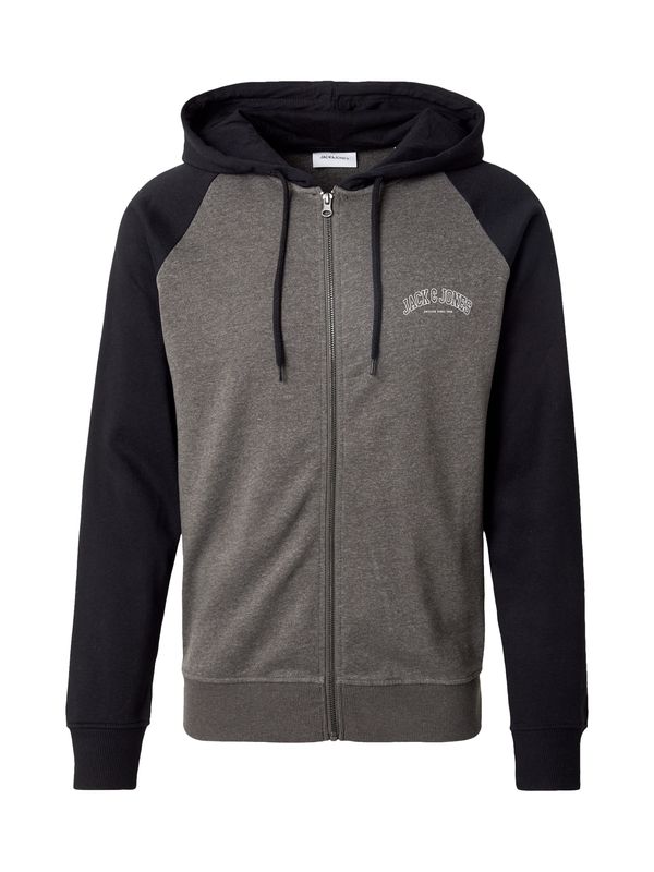 JACK & JONES JACK & JONES Gornji dio trenirke 'JJRICKY'  tamo siva / crna / bijela