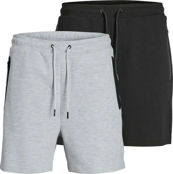JACK & JONES JACK & JONES Hlače 'JPSTGORDON FUSION'  siva melange / crna