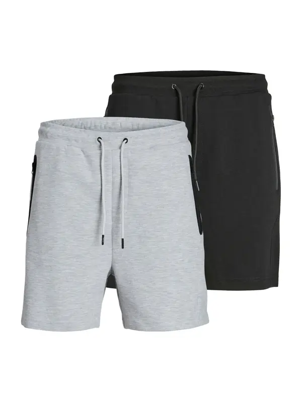 JACK & JONES JACK & JONES Hlače 'JPSTGORDON FUSION'  siva melange / crna