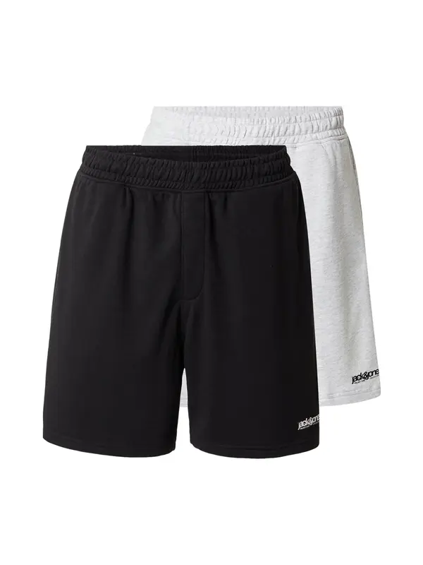 JACK & JONES JACK & JONES Hlače 'JWHKARL UNION'  crna / bijela melange