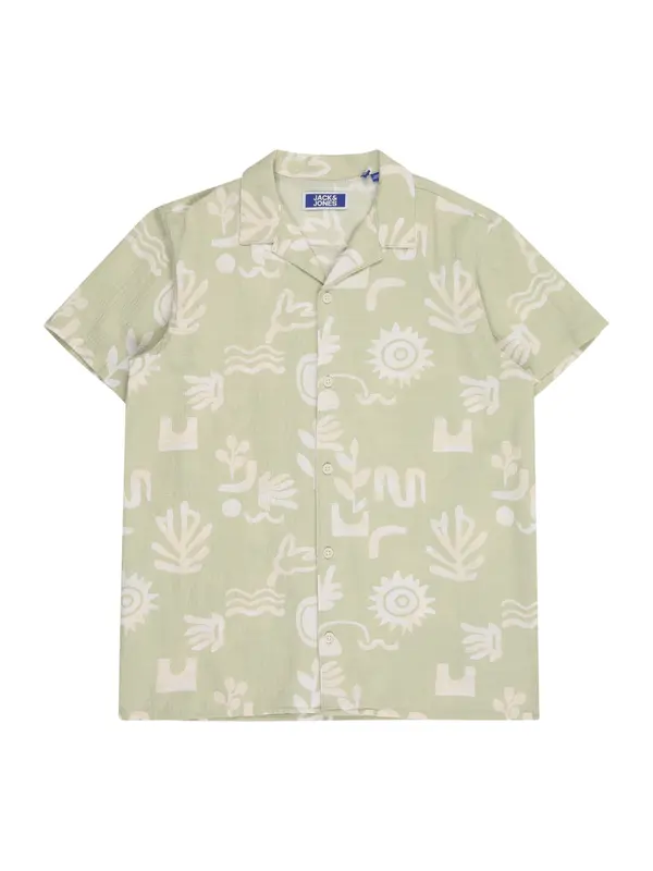 Jack & Jones Junior Jack & Jones Junior Košulja 'JORLUKE'  sivkasto zelena / bijela