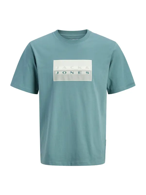 Jack & Jones Junior Jack & Jones Junior Majica 'JCOFUSION DOTS'  svijetlosiva / smaragdno zelena