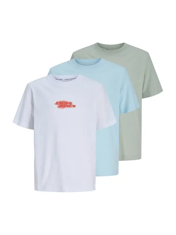 Jack & Jones Junior Jack & Jones Junior Majica 'JCOFusion'  svijetloplava / zelena / crvena / bijela