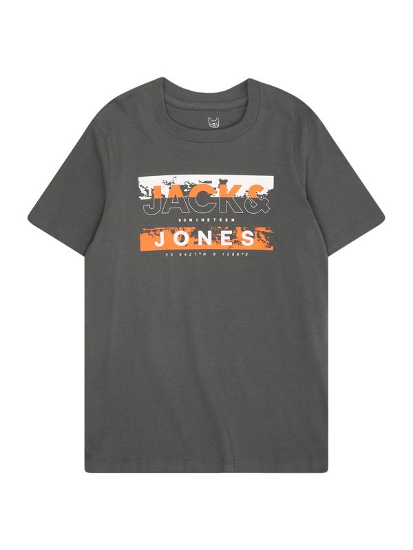 Jack & Jones Junior Jack & Jones Junior Majica 'JCOKONTA'  tamo siva / narančasta / bijela