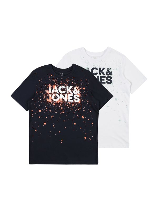 Jack & Jones Junior Jack & Jones Junior Majica 'JCOSPLASH'  morsko plava / pastelno zelena / svijetlonarančasta / bijela