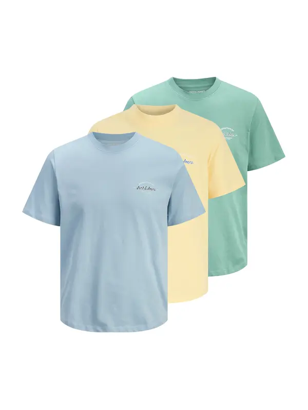 Jack & Jones Junior Jack & Jones Junior Majica 'JJBRANDON'  svijetloplava / žuta / svijetlozelena / bijela