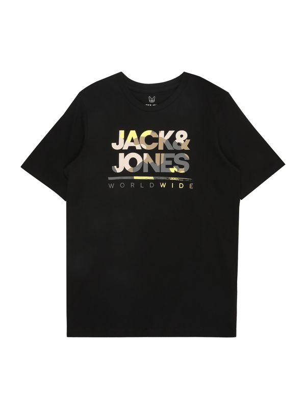Jack & Jones Junior Jack & Jones Junior Majica 'JJLuke'  tamno bež / svijetložuta / siva / crna